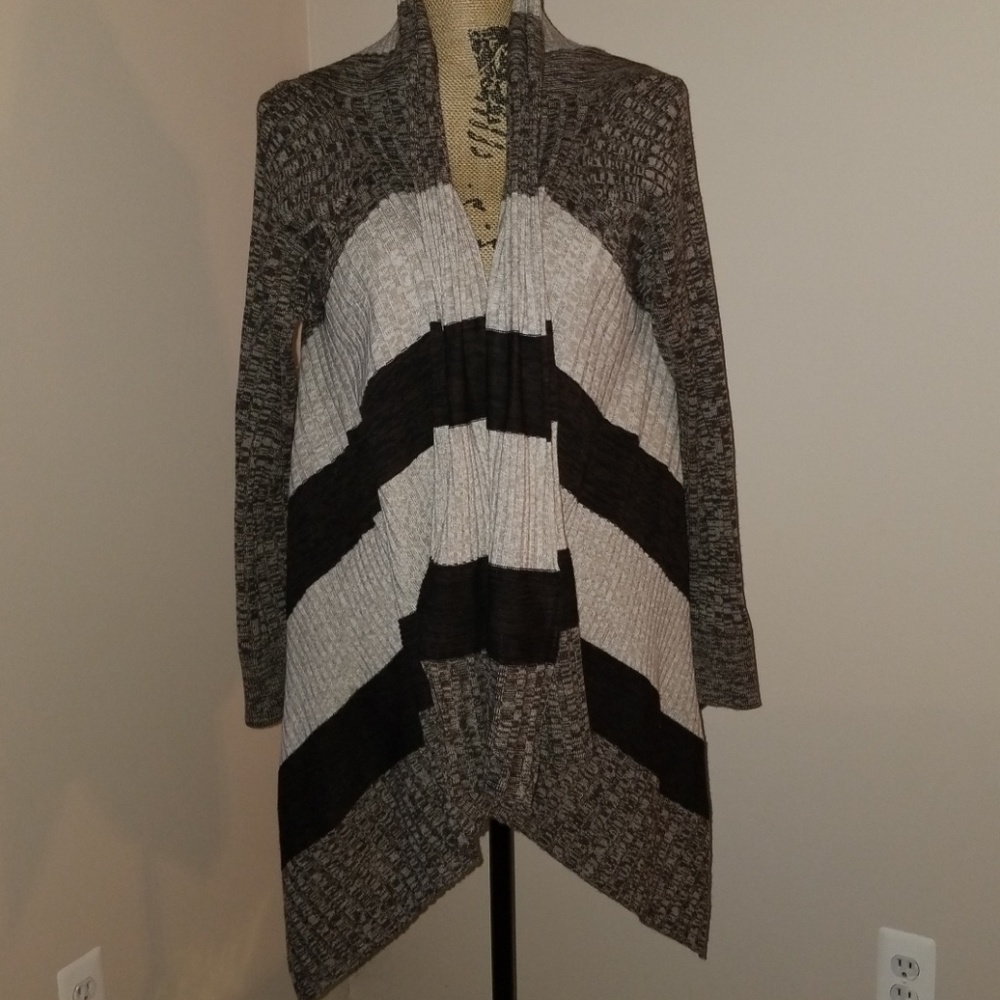 Brown and tan drapey sweater